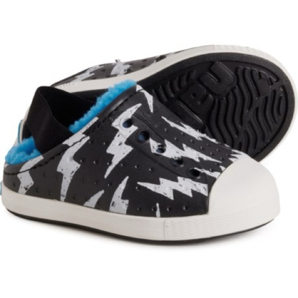 Native Jefferson Cozy Glow Slip-On Shoes -‎ Size C10/EU 27 - Black/Blue - NWB